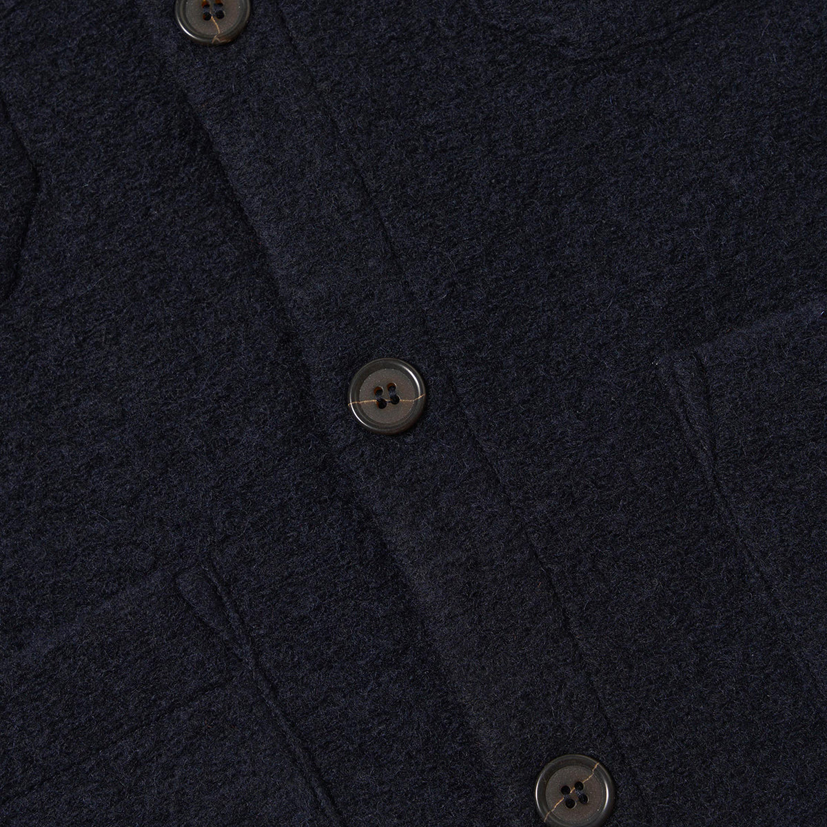 Cardigan - Navy Wool Fleece