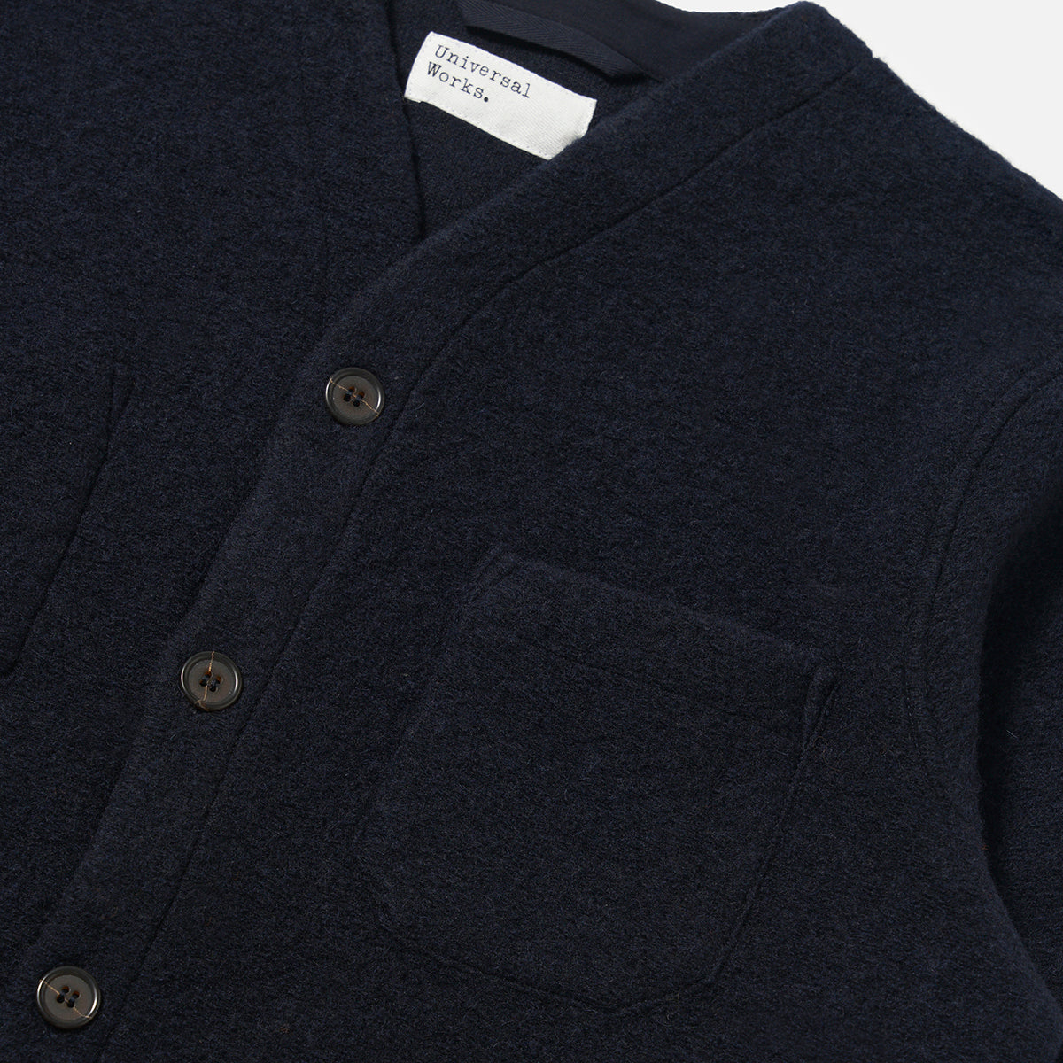 Cardigan - Navy Wool Fleece