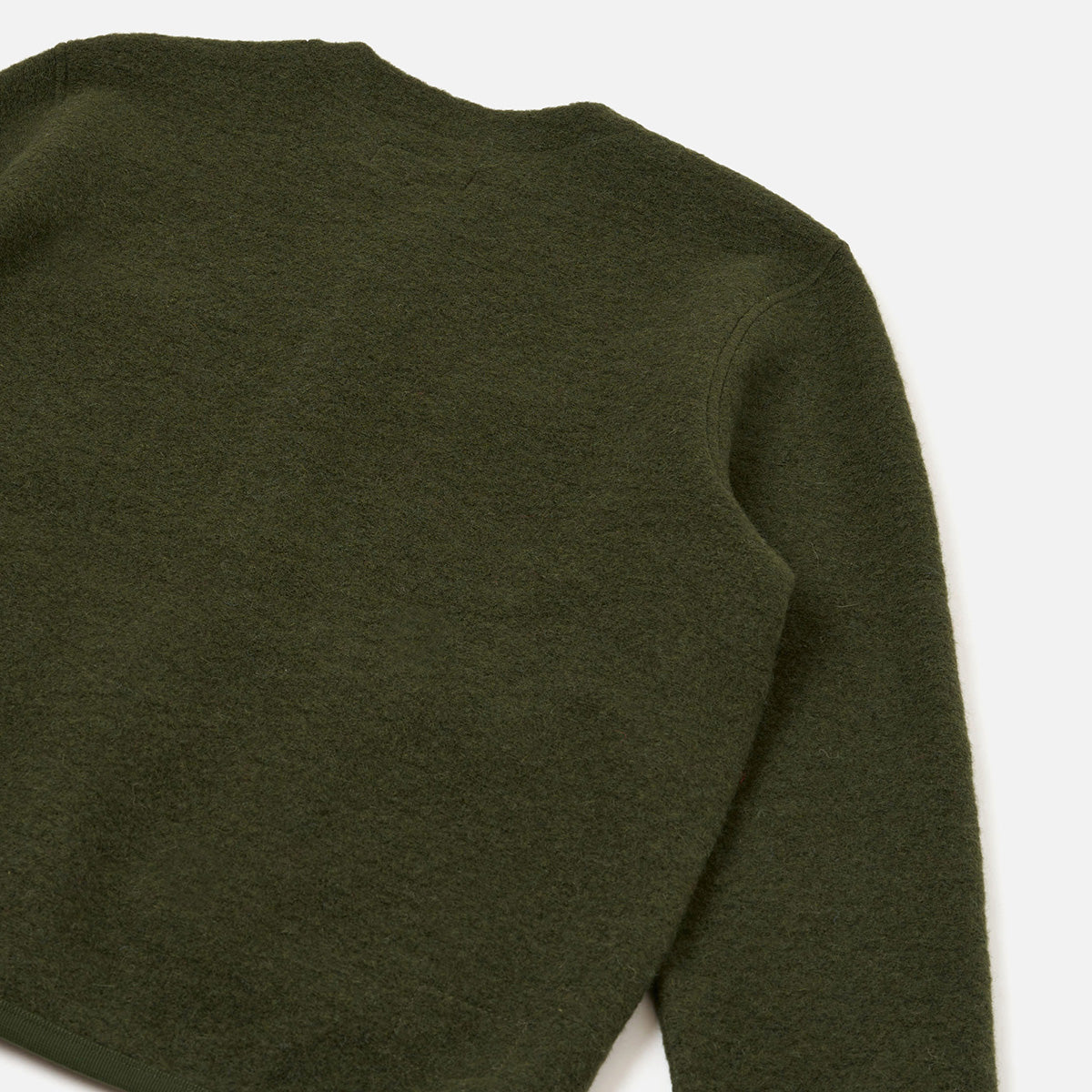 Cardigan - Olive Wool Fleece