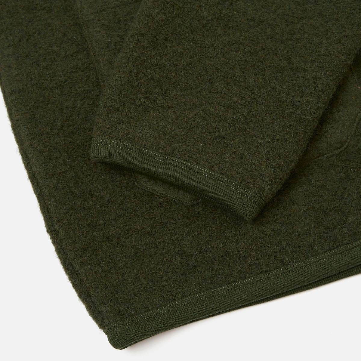 Cardigan - Olive Wool Fleece