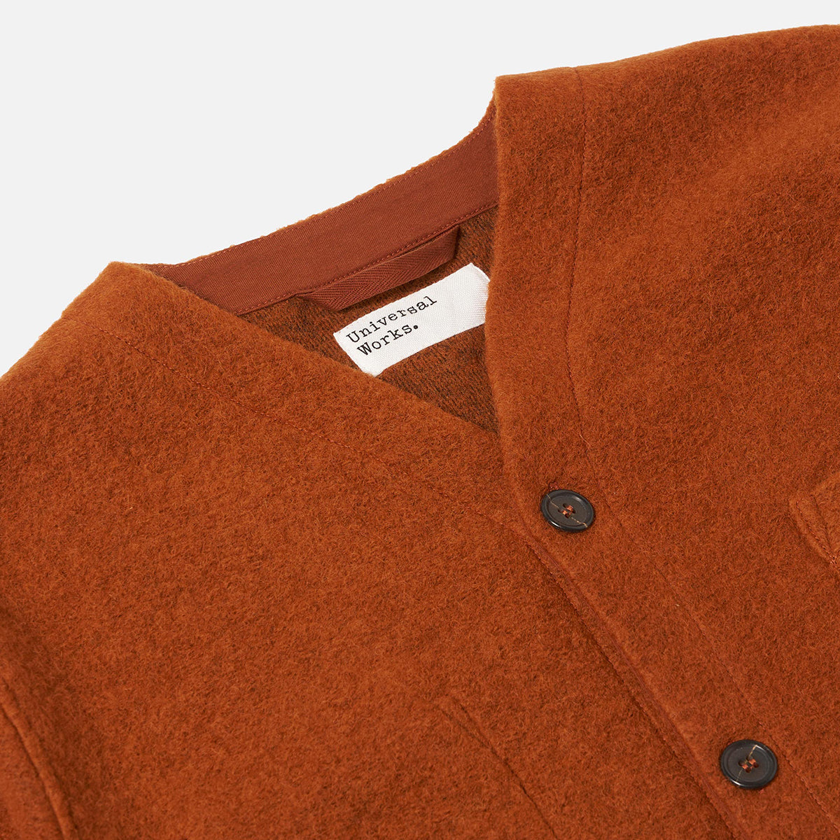 Cardigan - Rust Wool Fleece