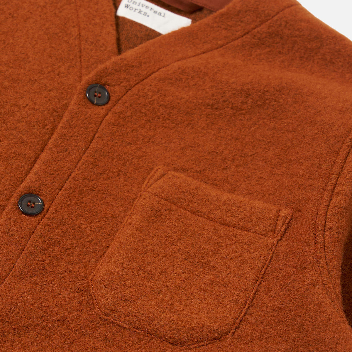 Cardigan - Rust Wool Fleece