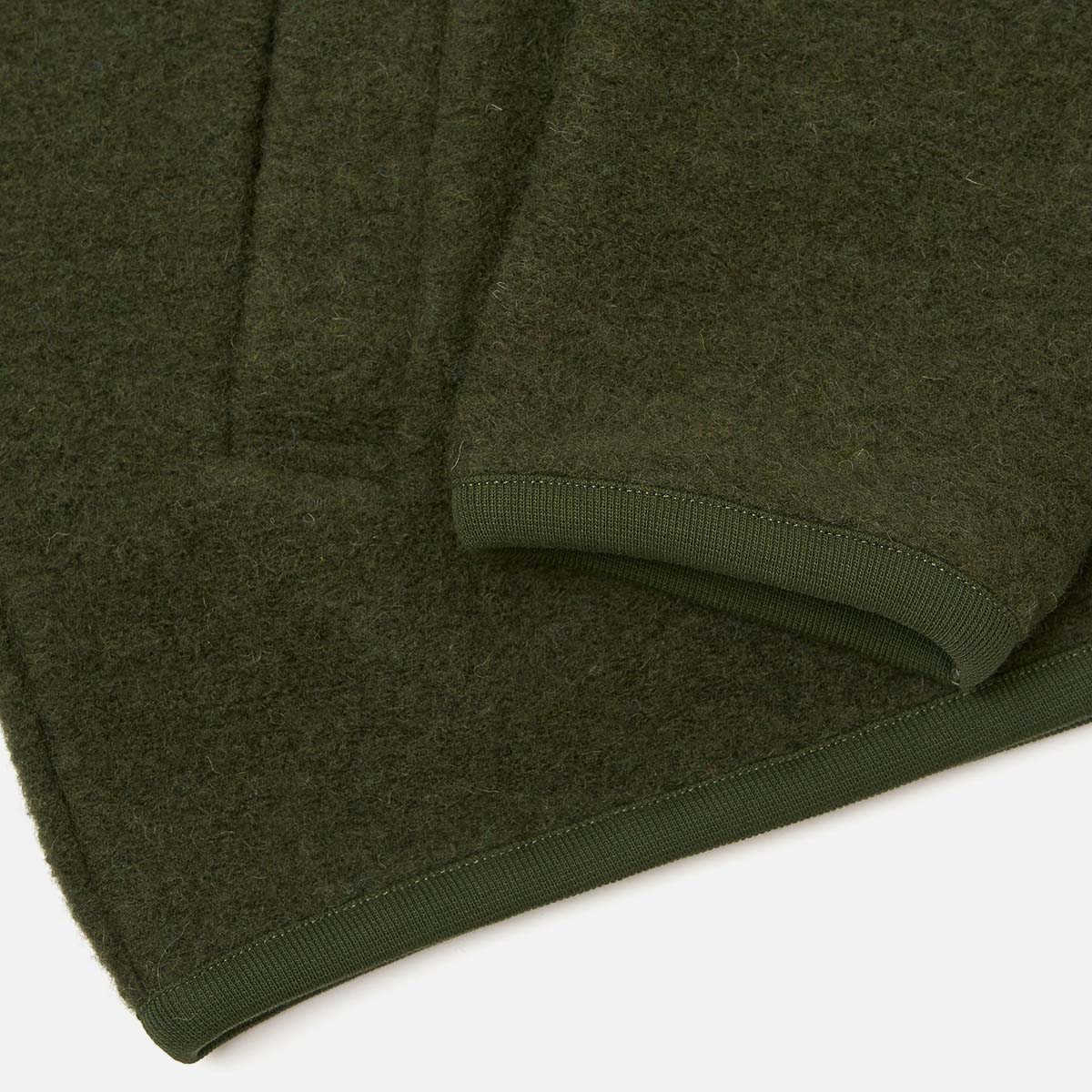 Zip Bomber - Olive Wool Fleece