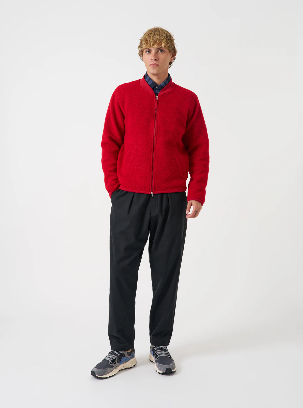 Zip Bomber - Scarlet Wool Fleece