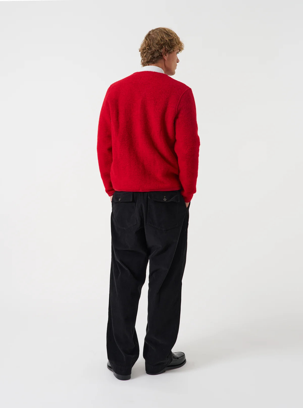 Cardigan - Scarlet Wool Fleece