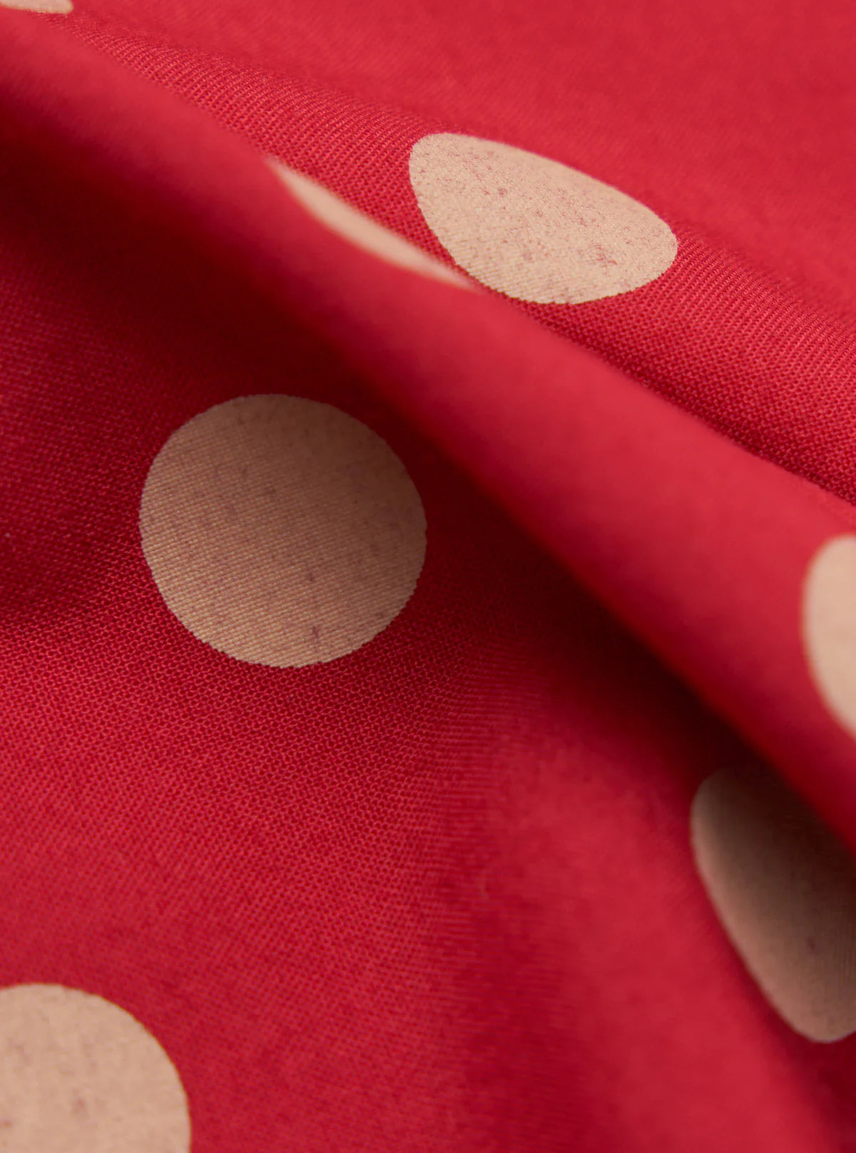 Dot Print Rayon Scout Scarf - Red