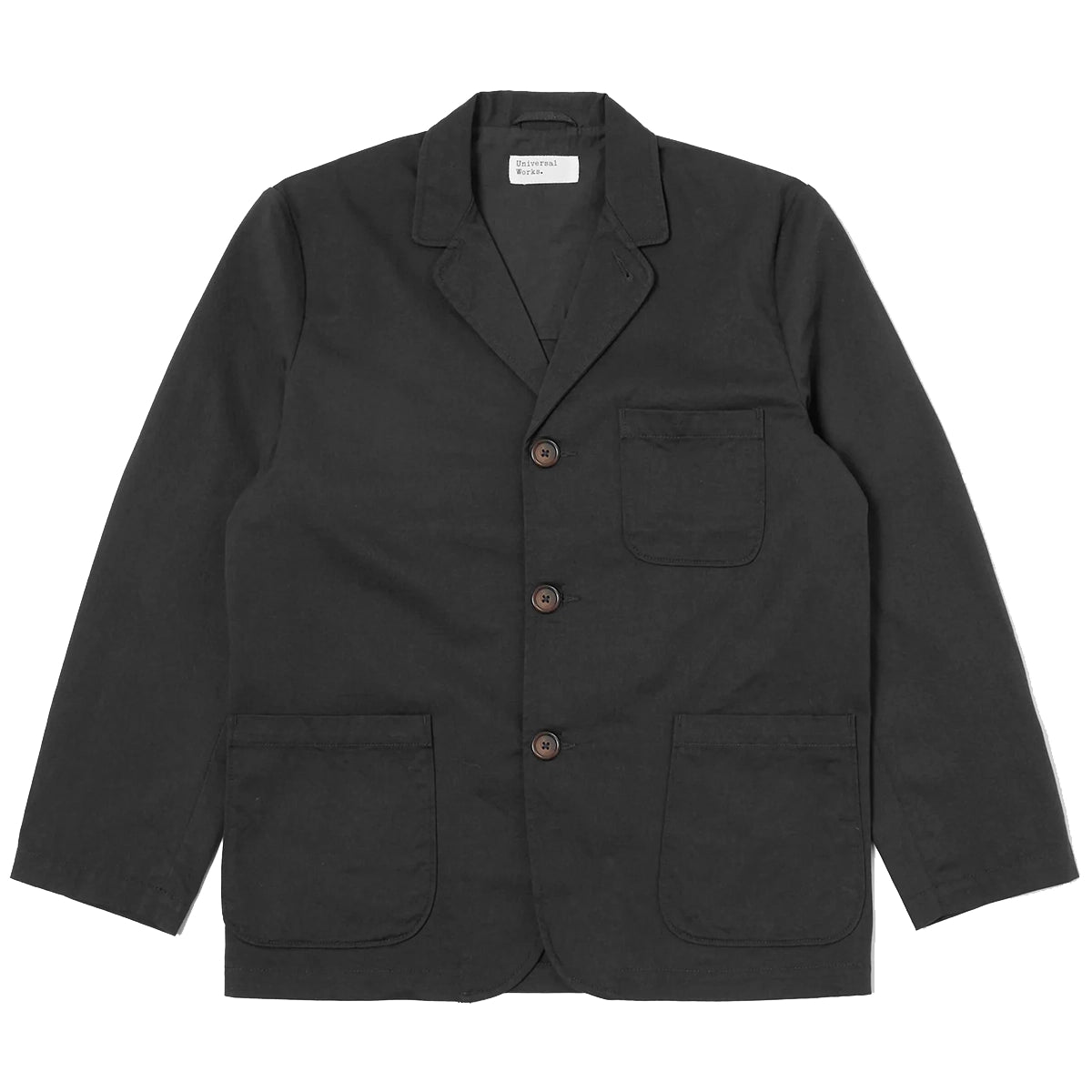 Three Button Jacket - Black Twill