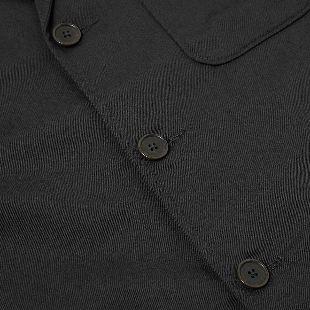 Three Button Jacket - Black Twill