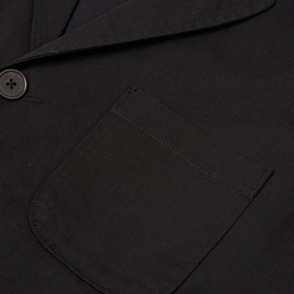 Three Button Jacket - Black Twill