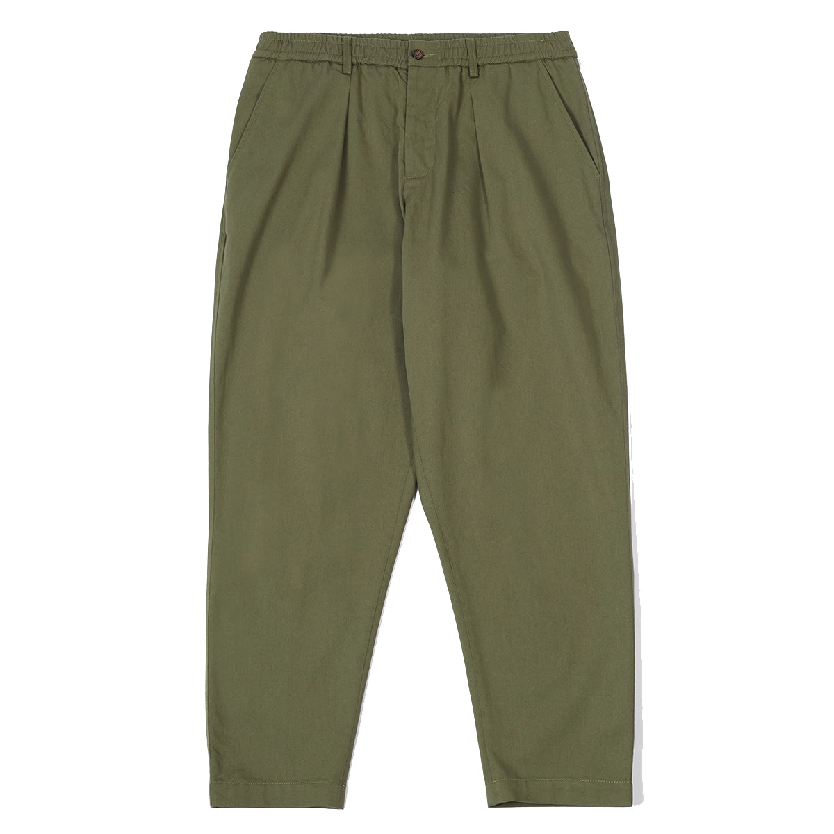 Pleated Track Pant - Light Olive Twill