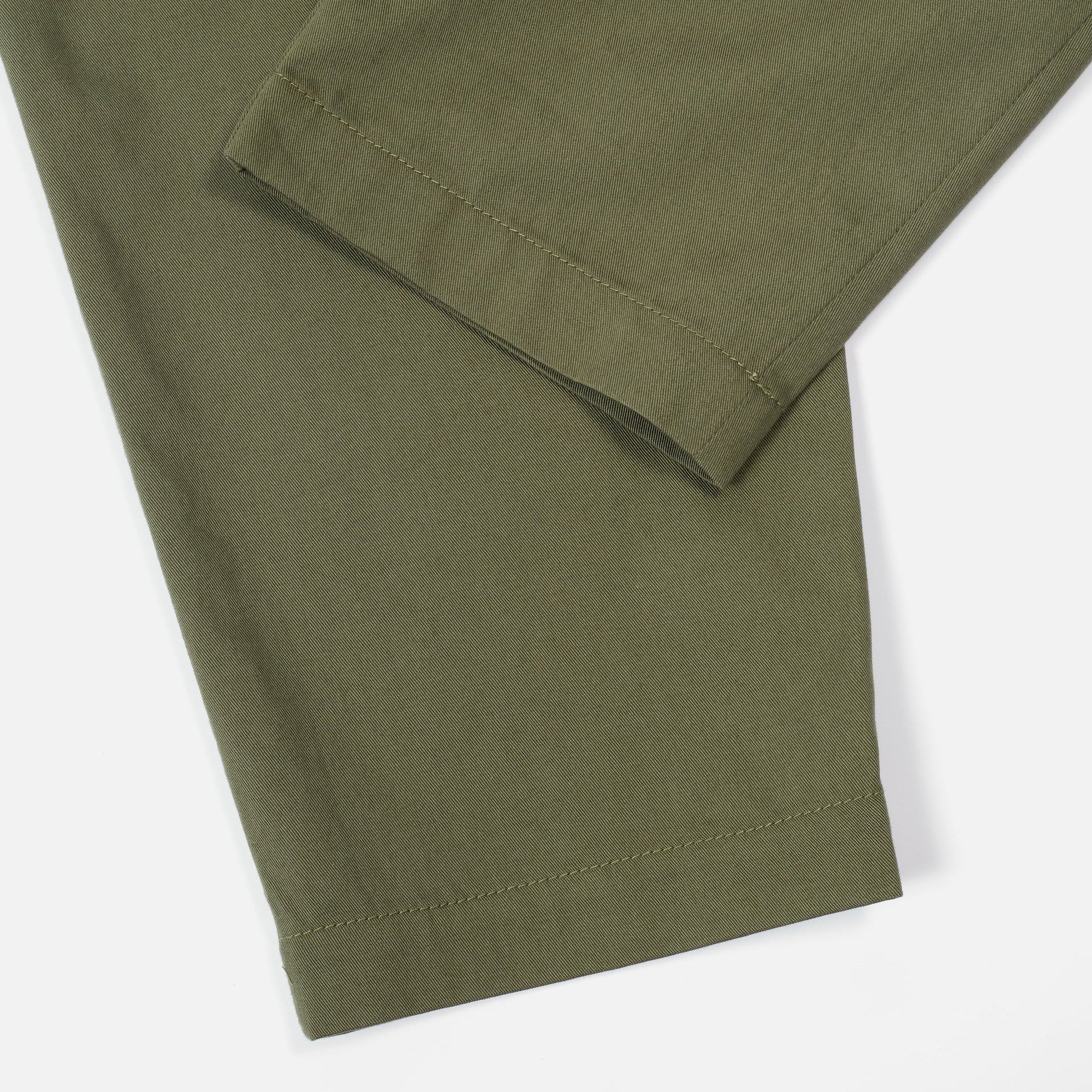 Pleated Track Pant - Light Olive Twill