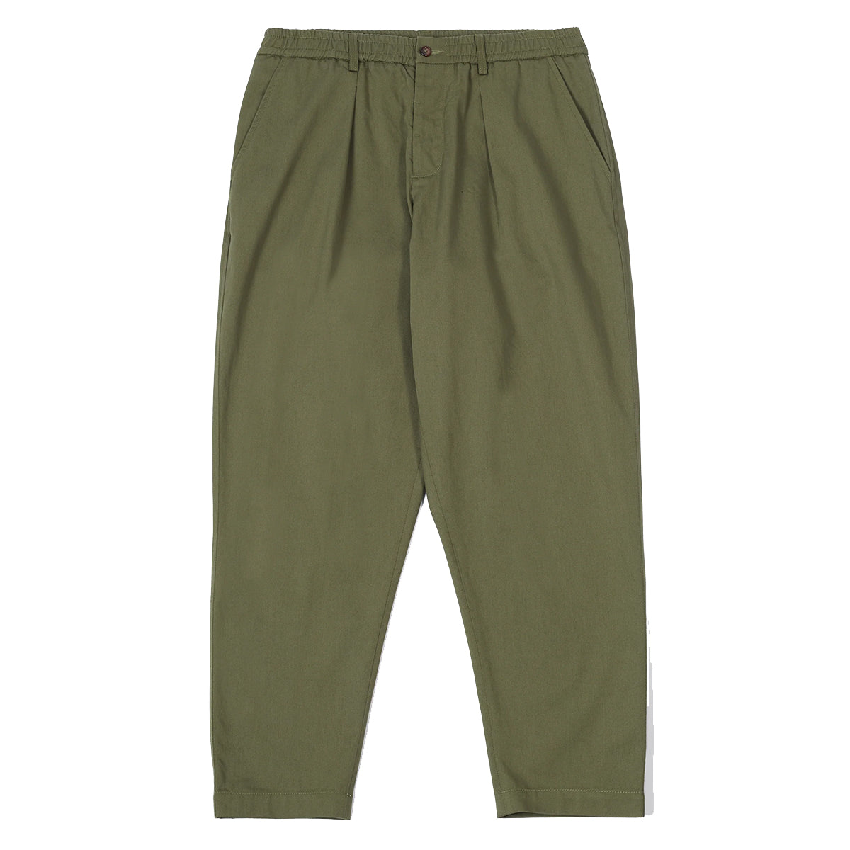 Pleated Track Pant - Light Olive Twill