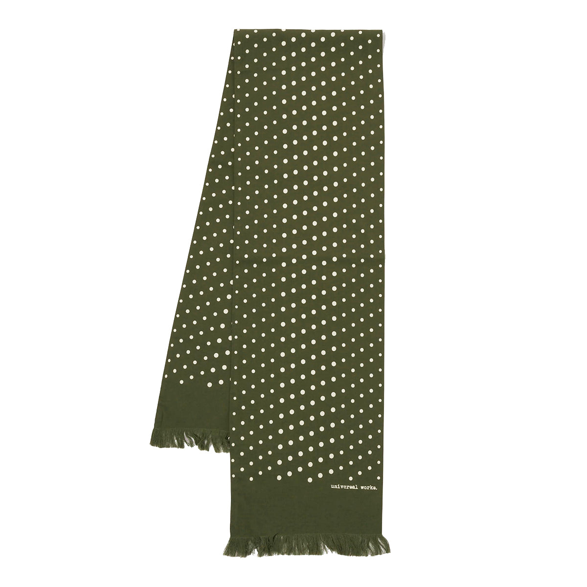 Short Scarf - Olive Dot Print