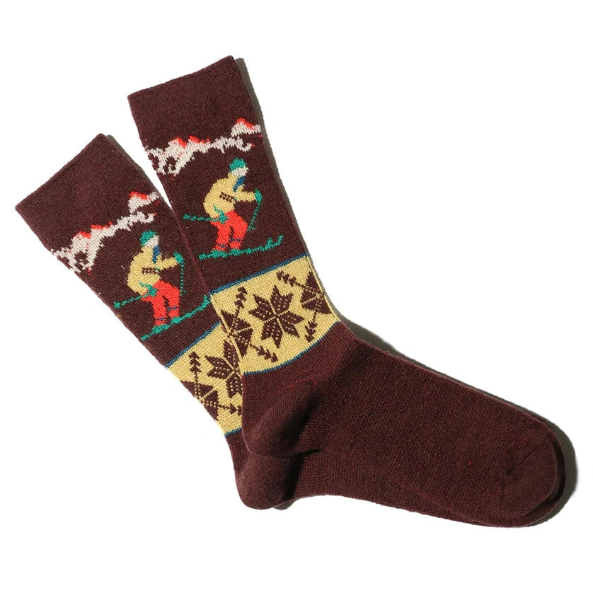 Wool Ski JQ Crew Sock - Wine