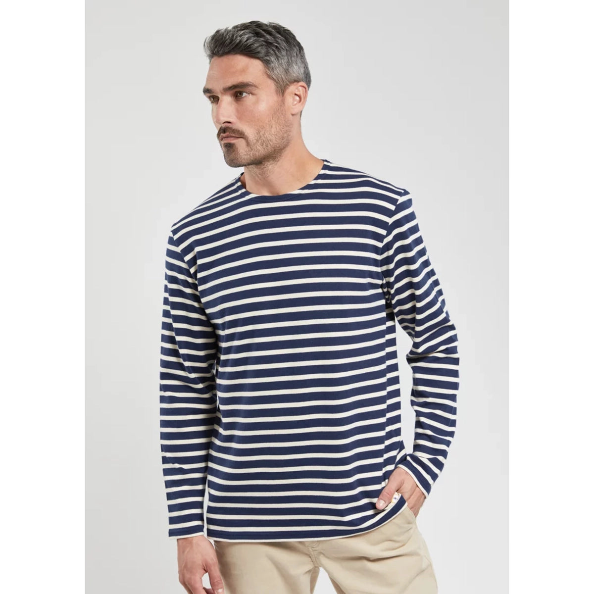 Breton LS Heavyweight T-Shirt - Marine/Nature