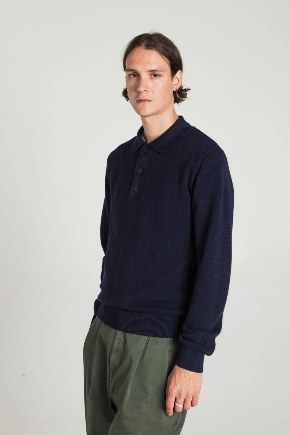 Stanny Polo Collar Knit - Navy