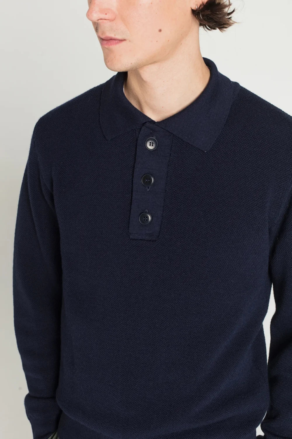 Stanny Polo Collar Knit - Navy