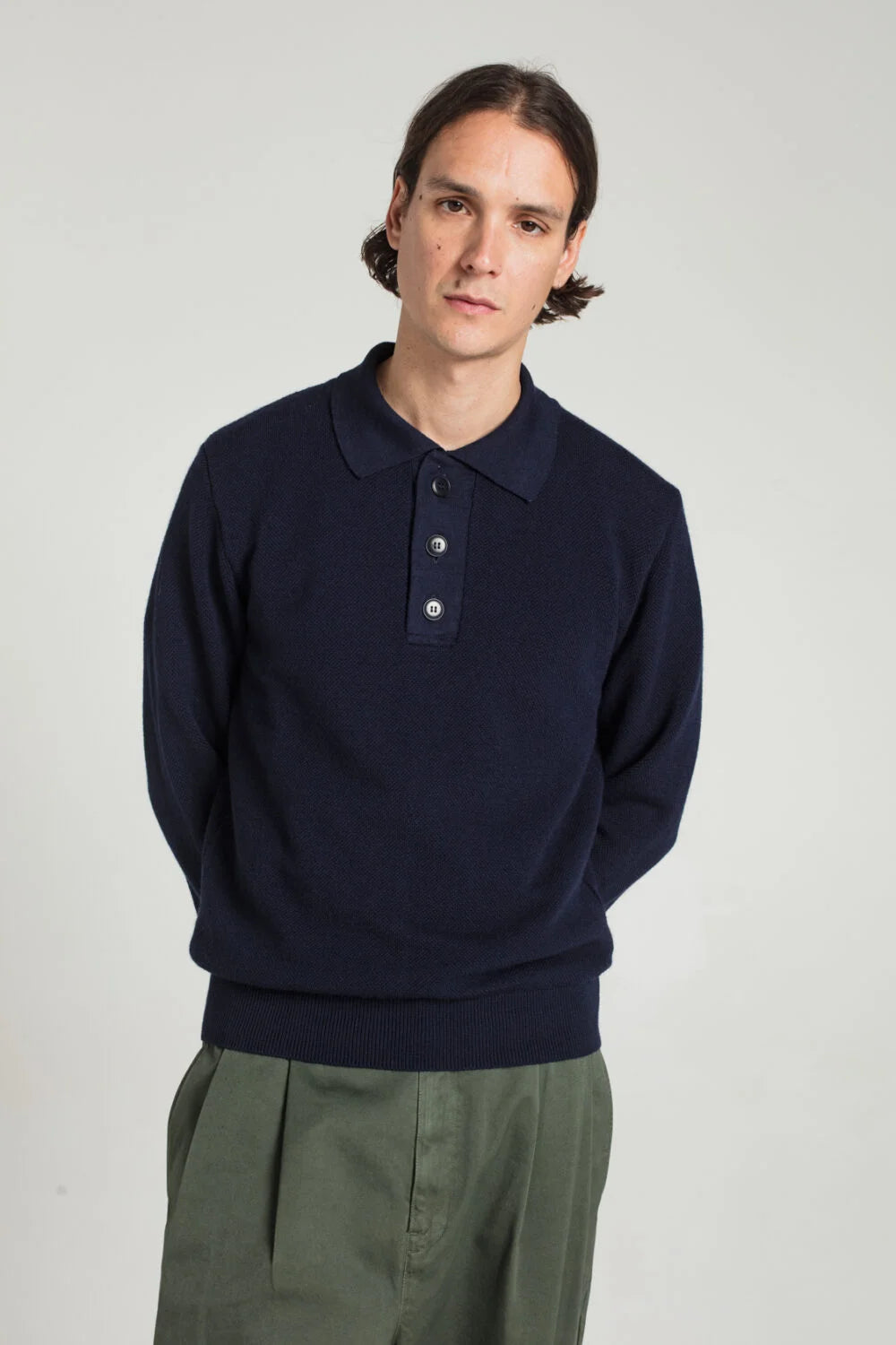 Stanny Polo Collar Knit - Navy