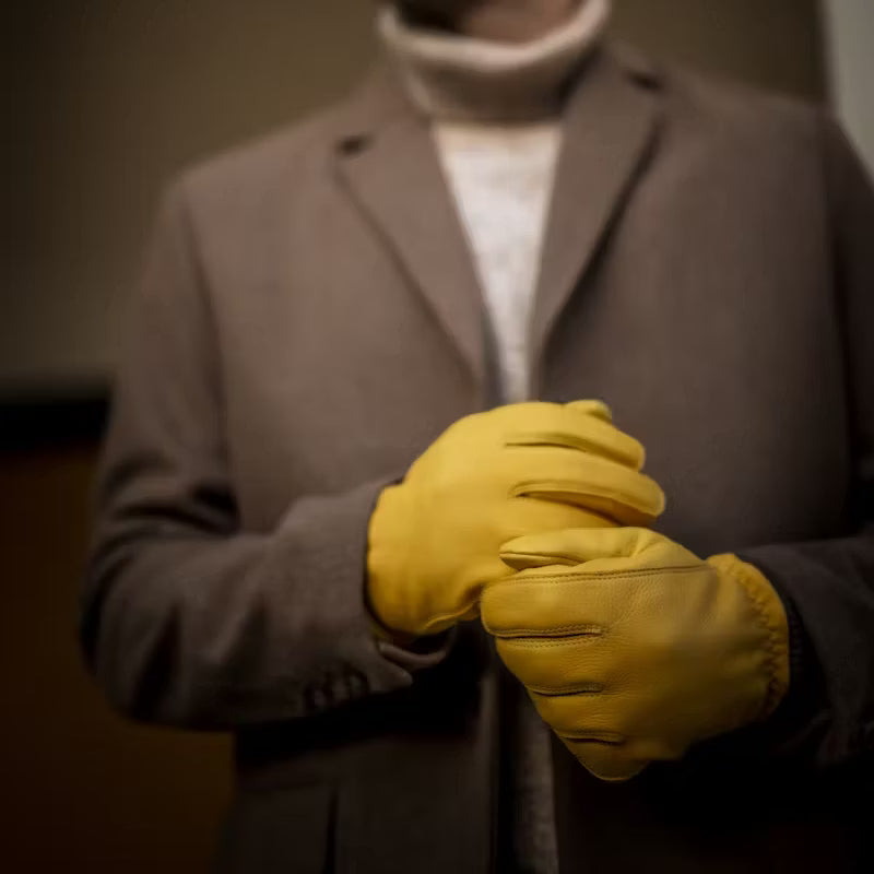 Tore Deerskin Gloves - Natural Yellow