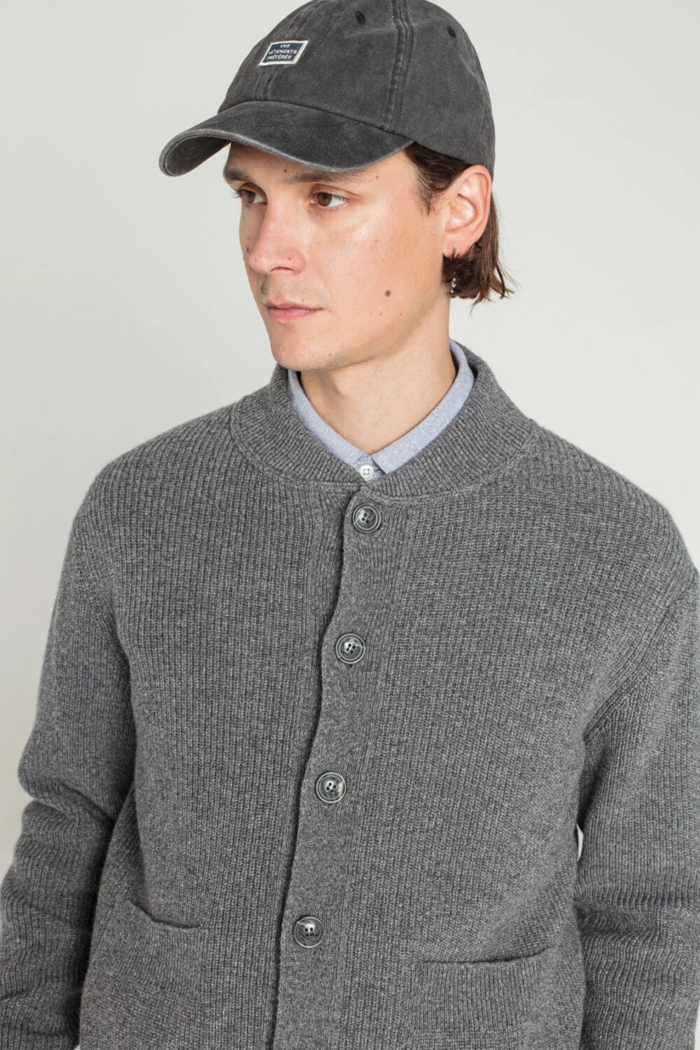 Goldi Lambswool Cardigan - Grey