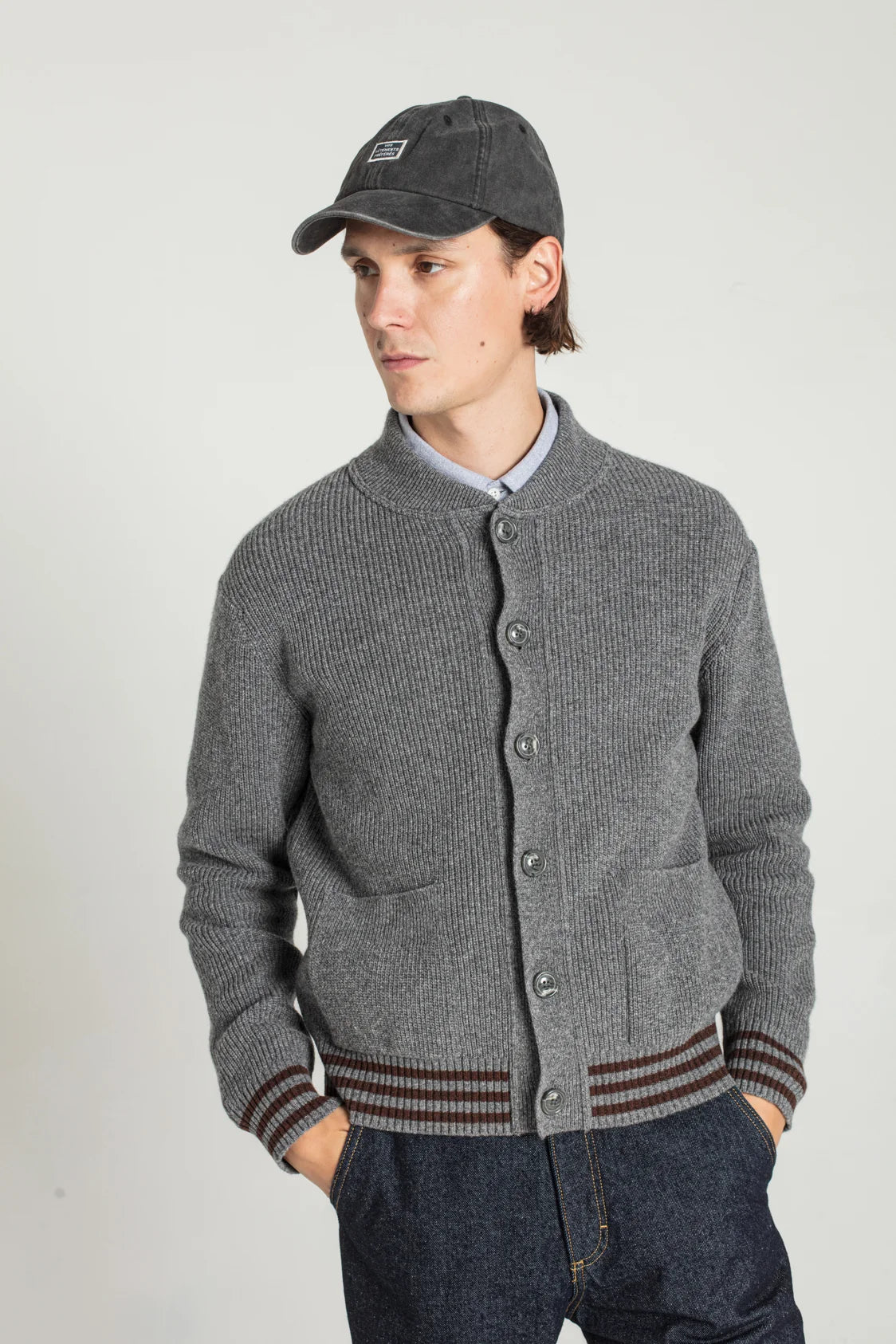 Goldi Lambswool Cardigan - Grey