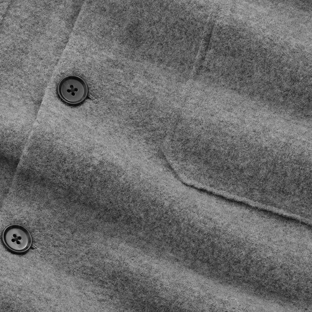 Jonas Buttoned Overshirt - Dark Grey Melange