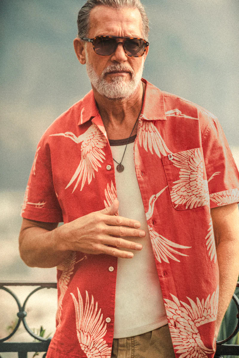 Flight Print Shirt - Red