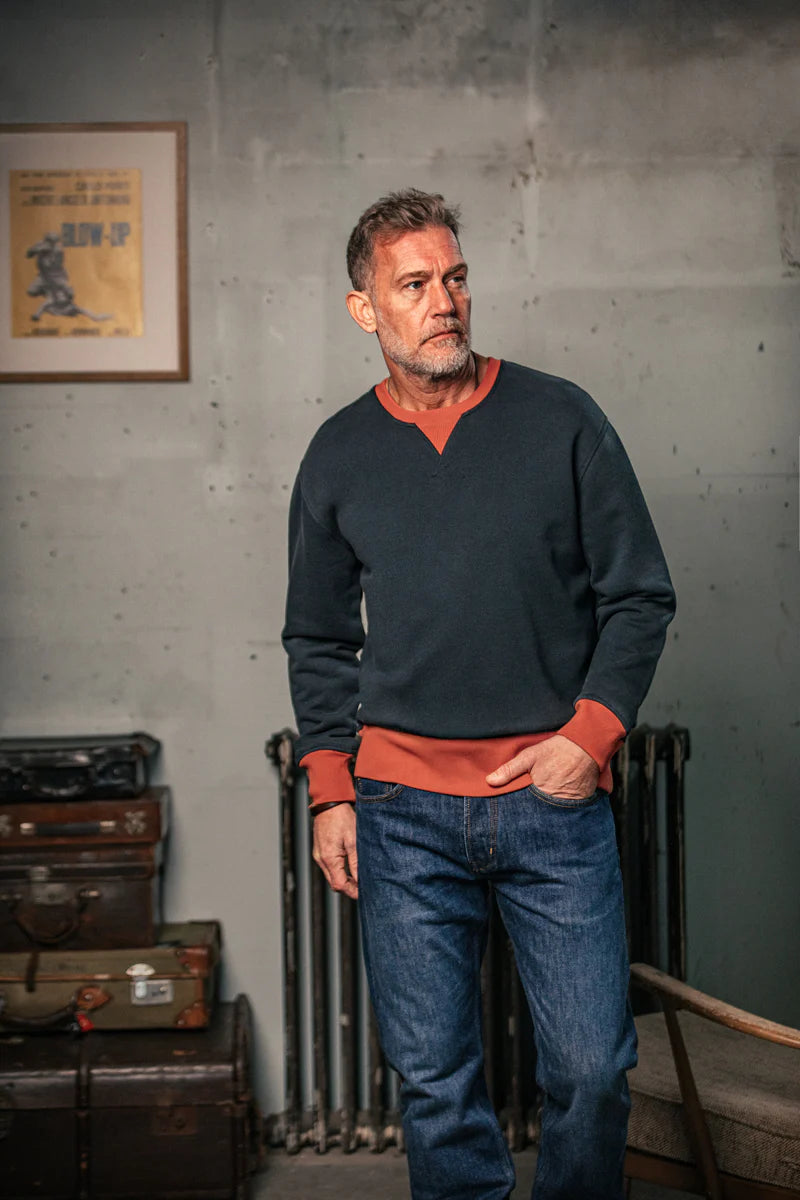 Marshall Colour Block Sweatshirt - Navy