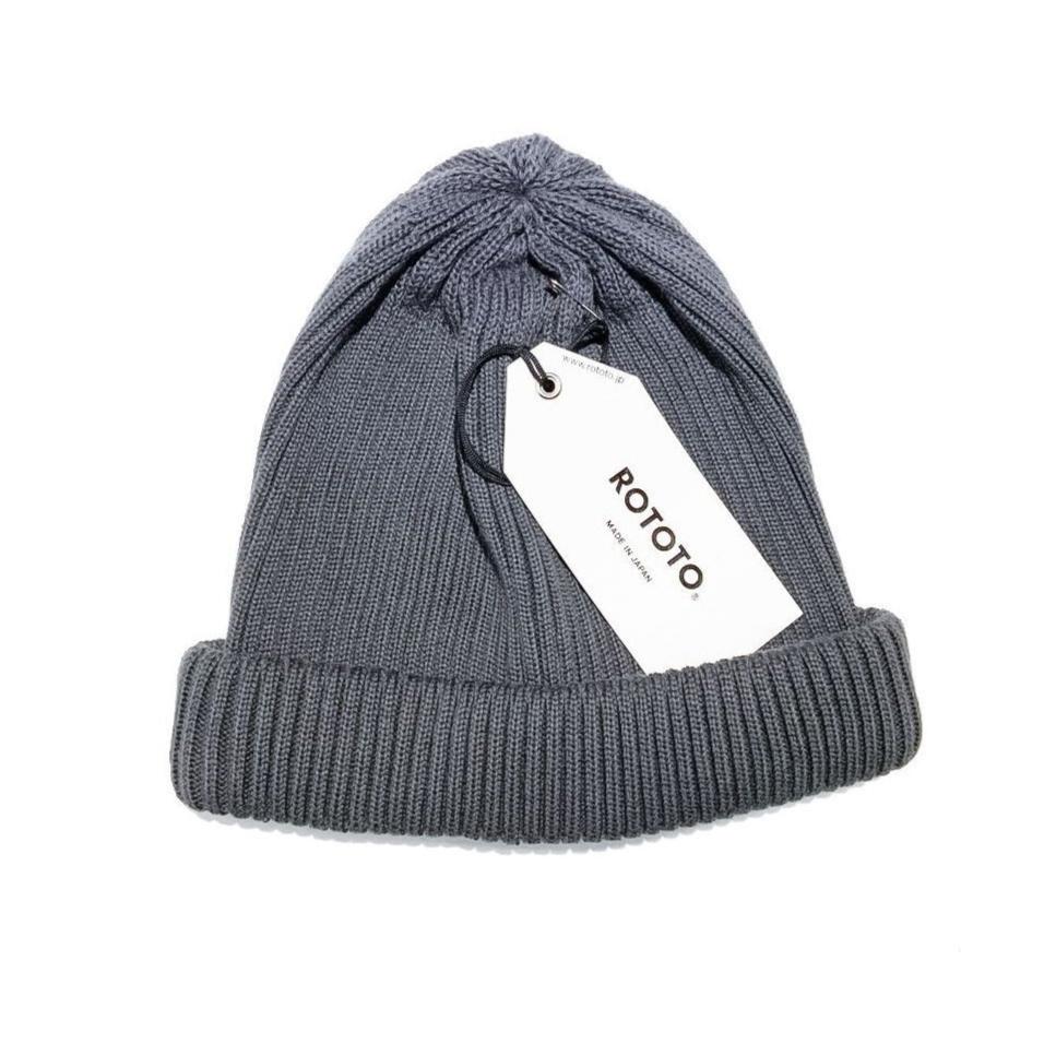 Cotton Roll Up Beanie - Dark Grey