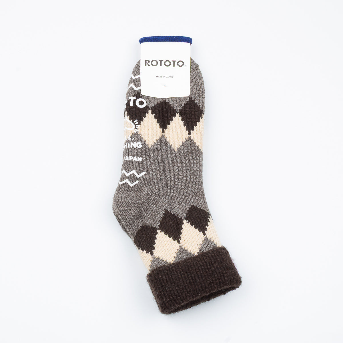 Comfy Room Socks - Brown/D.Gray Diamond