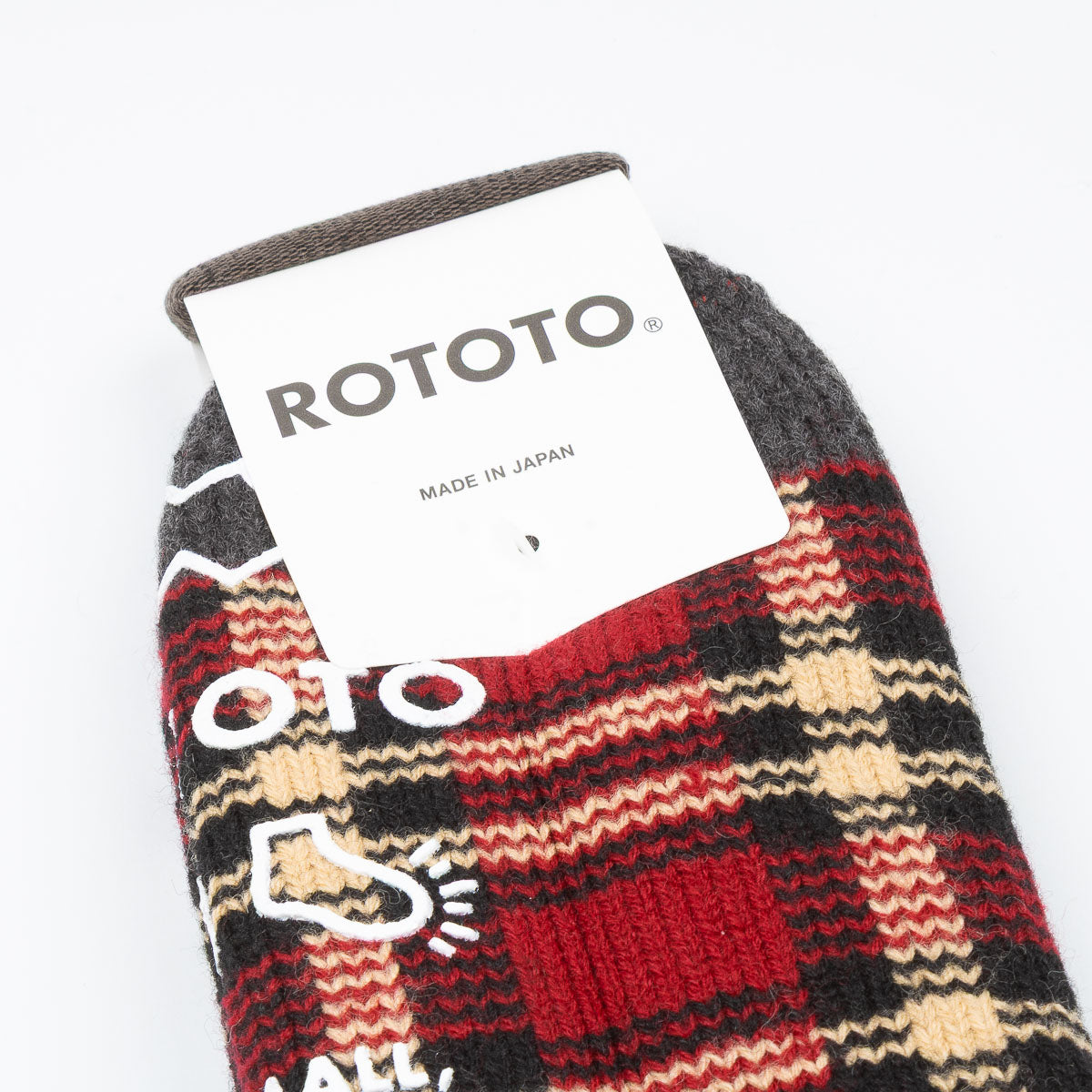 Comfy Room Socks - D.Red/Black Check