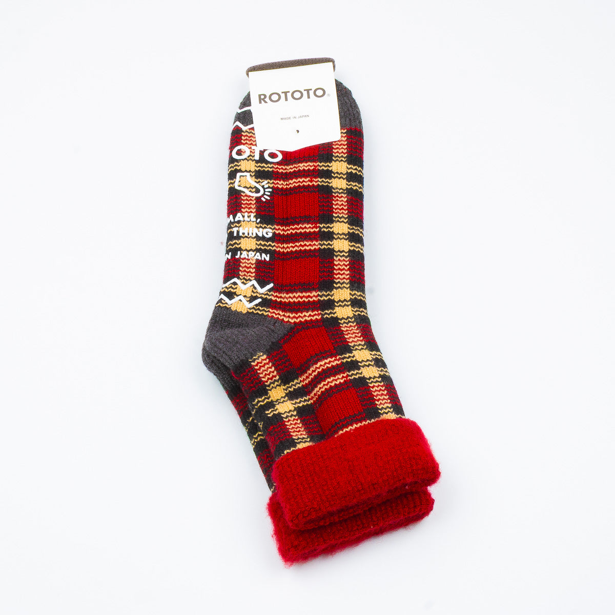 Comfy Room Socks - D.Red/Black Check