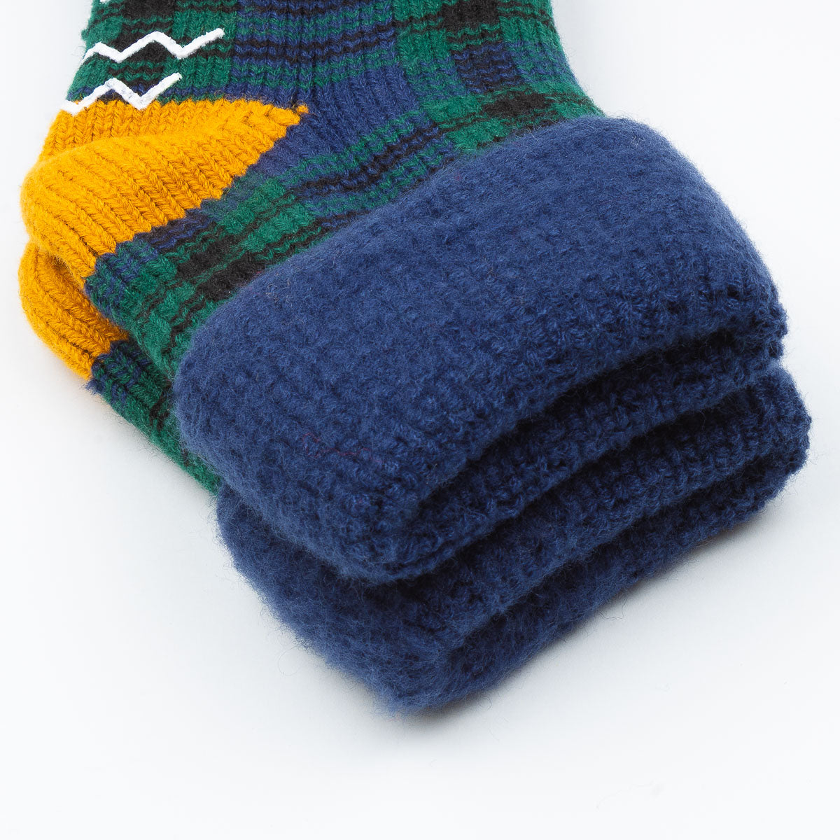 Comfy Room Socks - Navy/Green Check