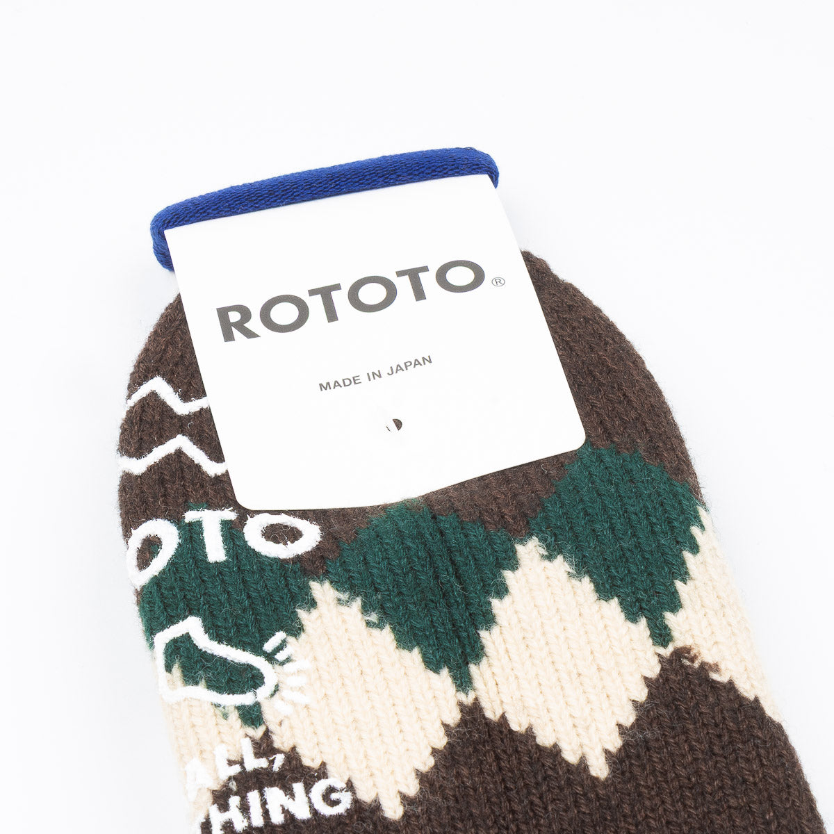 Comfy Room Socks - D.Green/Brown Diamond