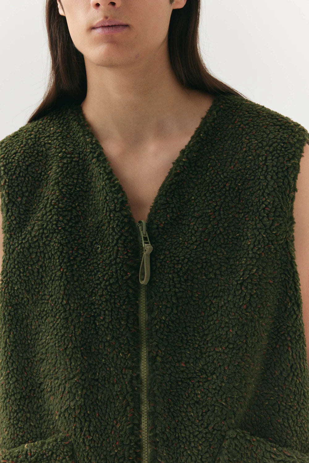 G-Lait Bonded Fleece Reversible Gilet - Light Army