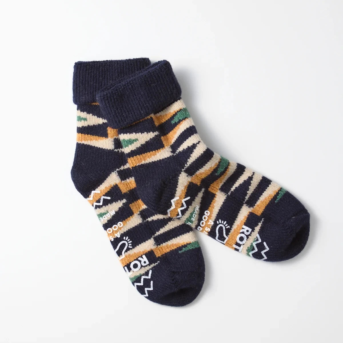 Merino Lambswool Slipper Socks - Navy