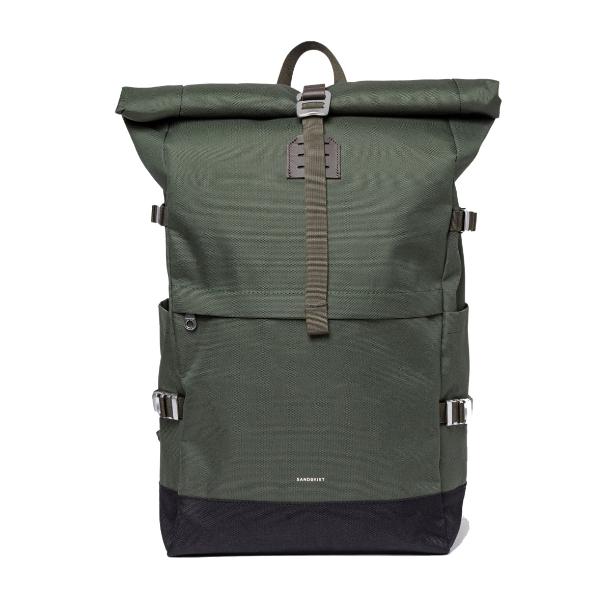Icon 16" Rolltop Backpack - Dawn Green/Dark Brown Leather