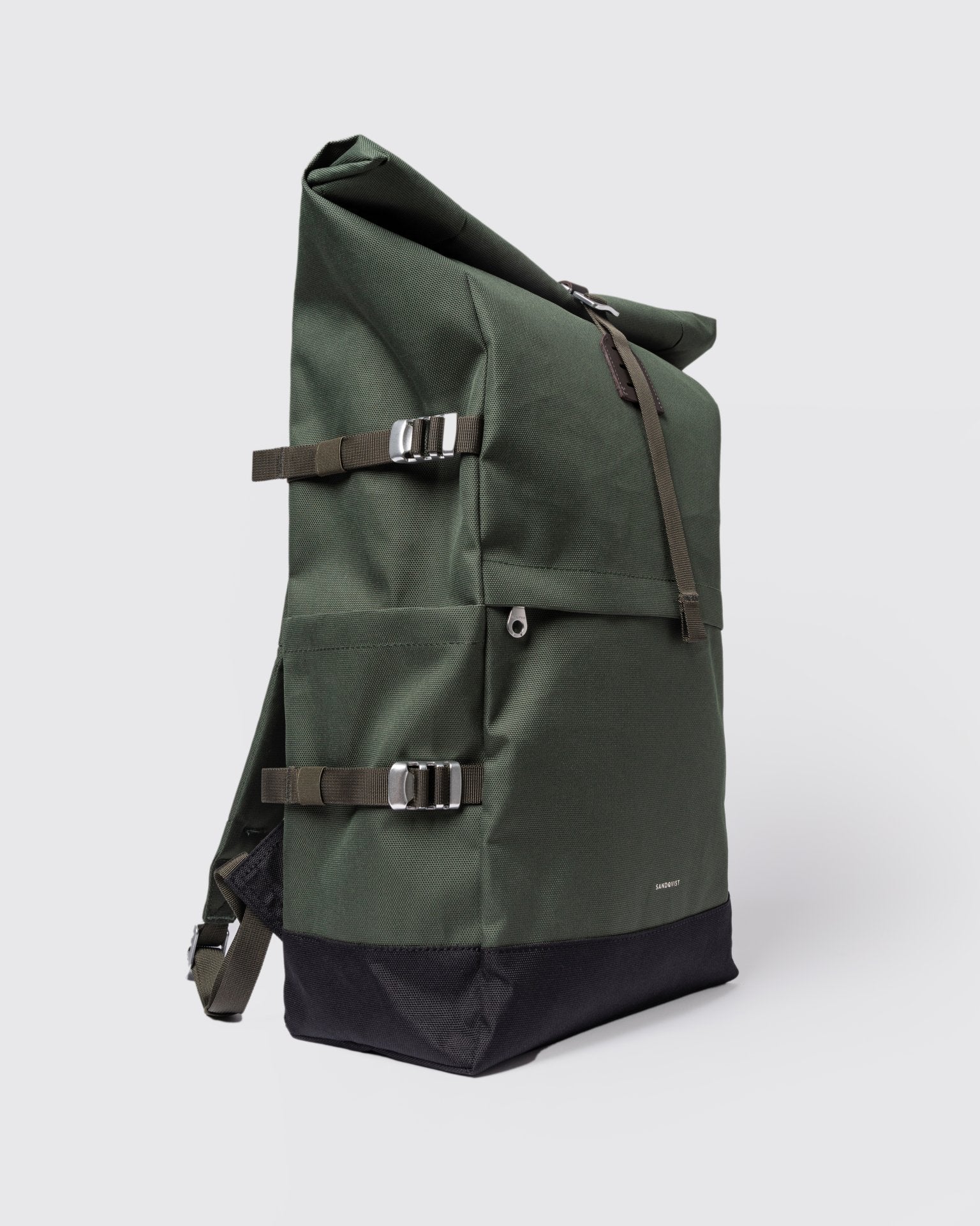Icon 16" Rolltop Backpack - Dawn Green/Dark Brown Leather