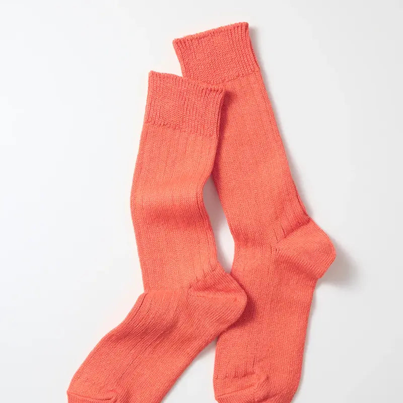 Linen Cotton Sock - Orange Red