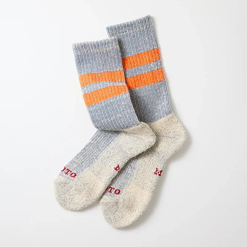 Pile Stripe Marl Sock - Blue/Orange