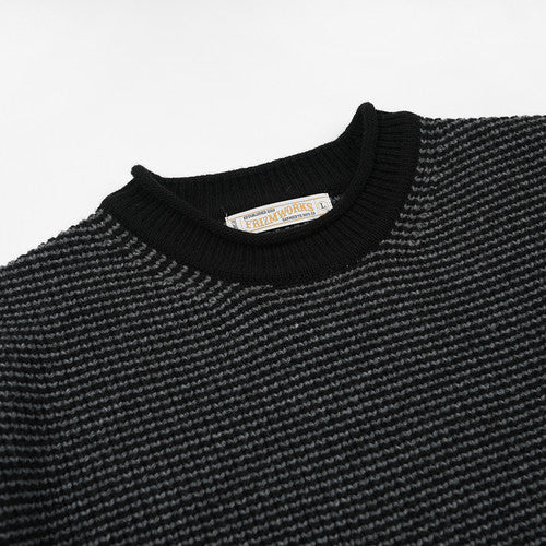 Rollneck Ringer Knit - Black