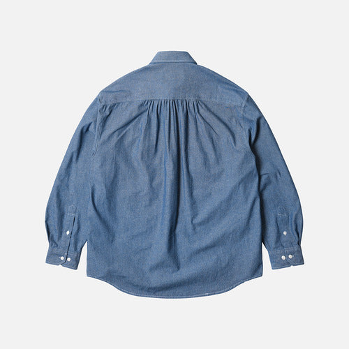 1920s Chambray Work Shirt - Blue
