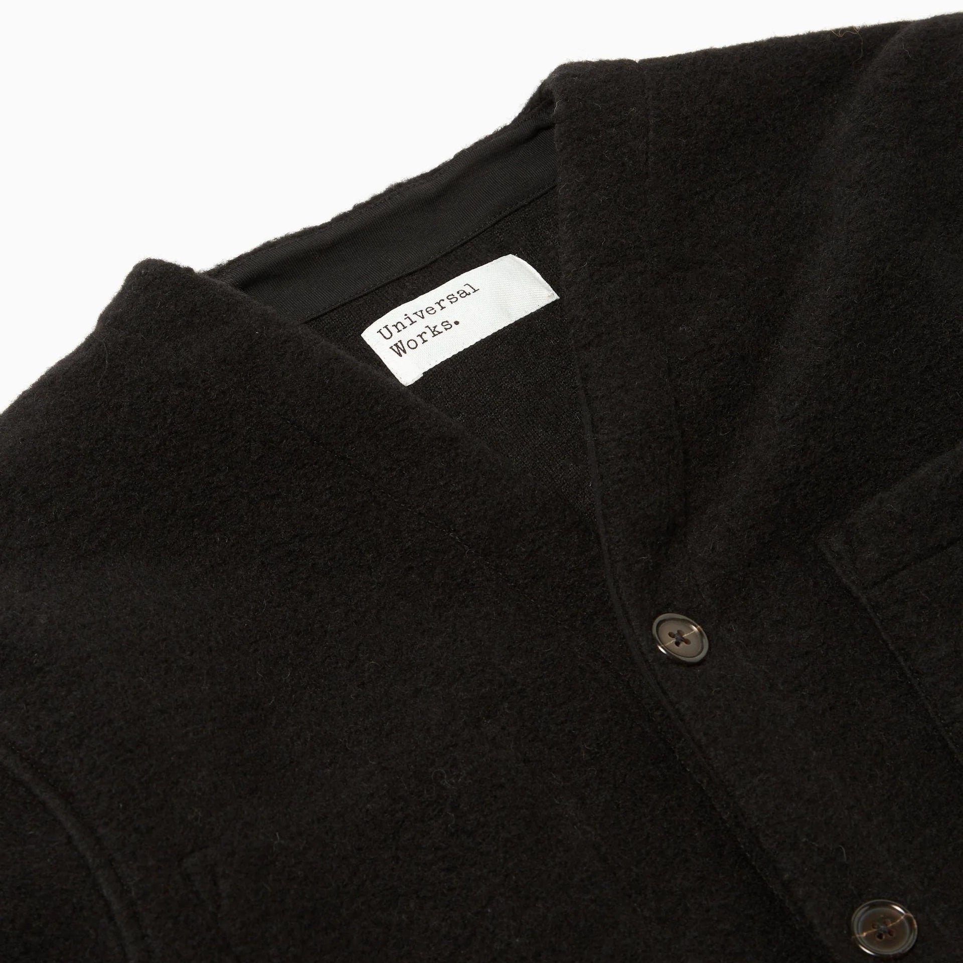 Cardigan - Black Wool Fleece