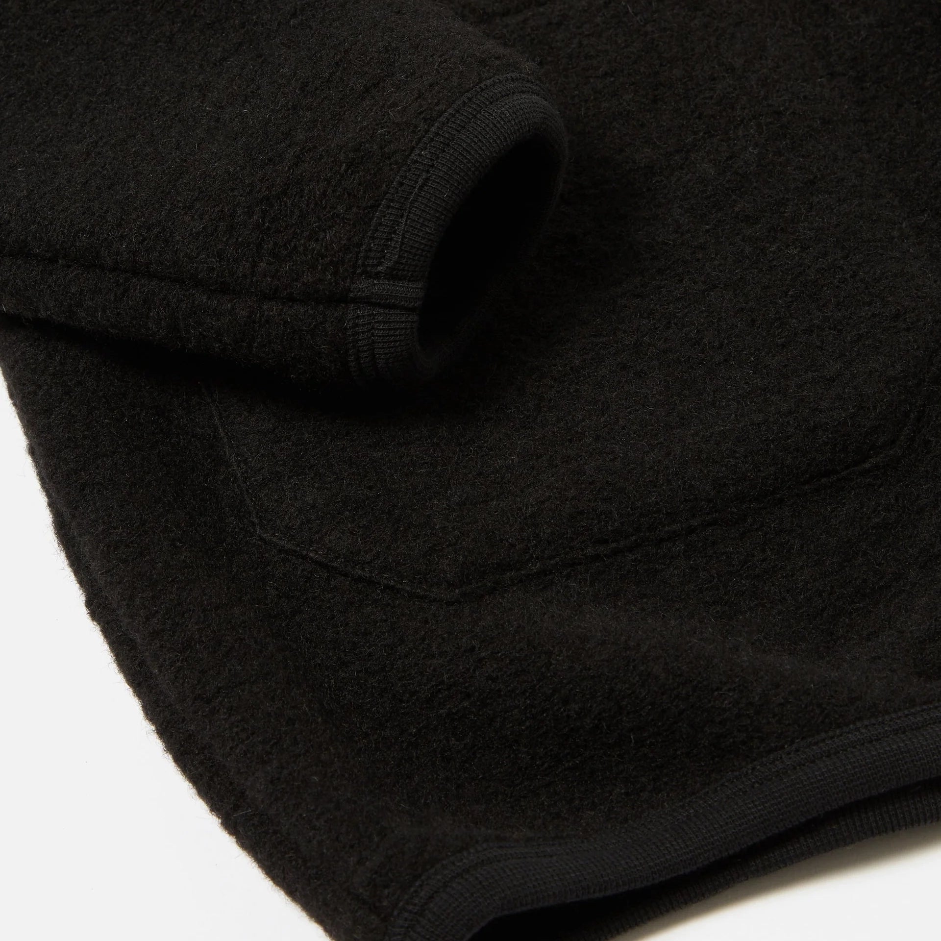 Cardigan - Black Wool Fleece