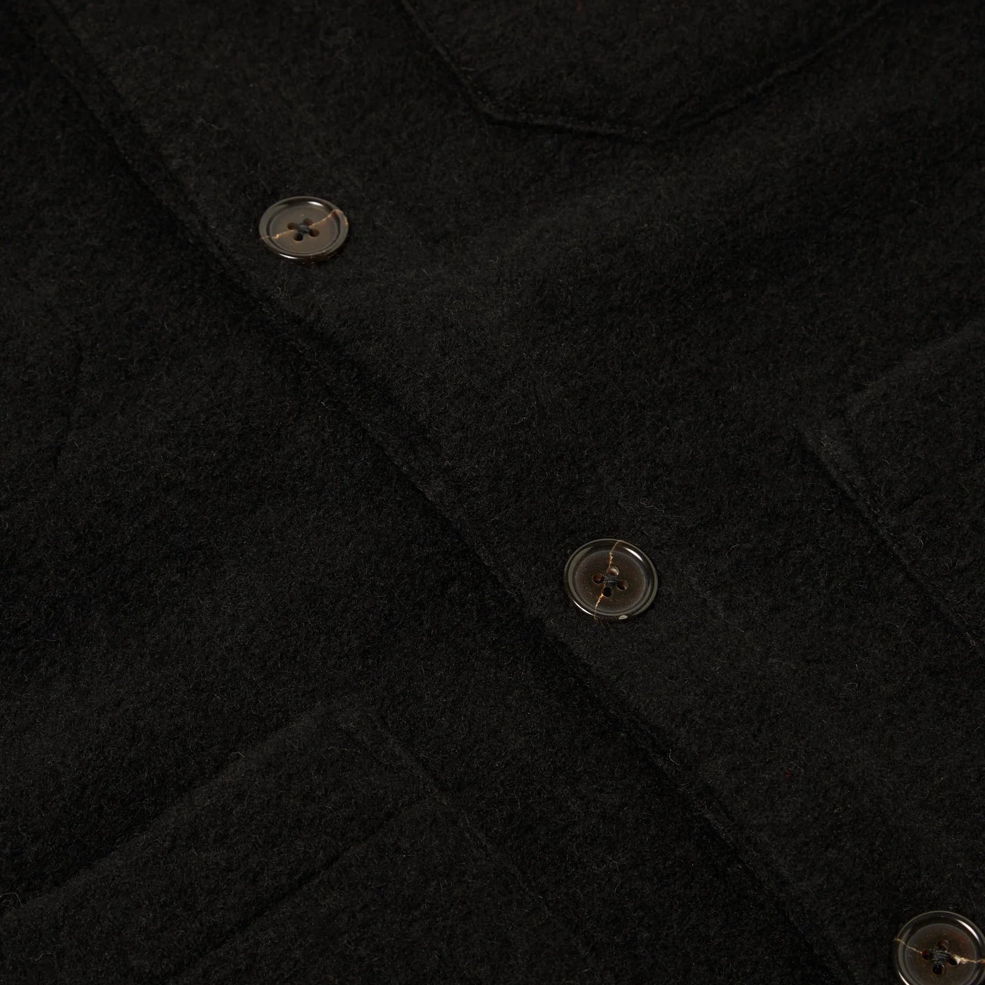 Cardigan - Black Wool Fleece