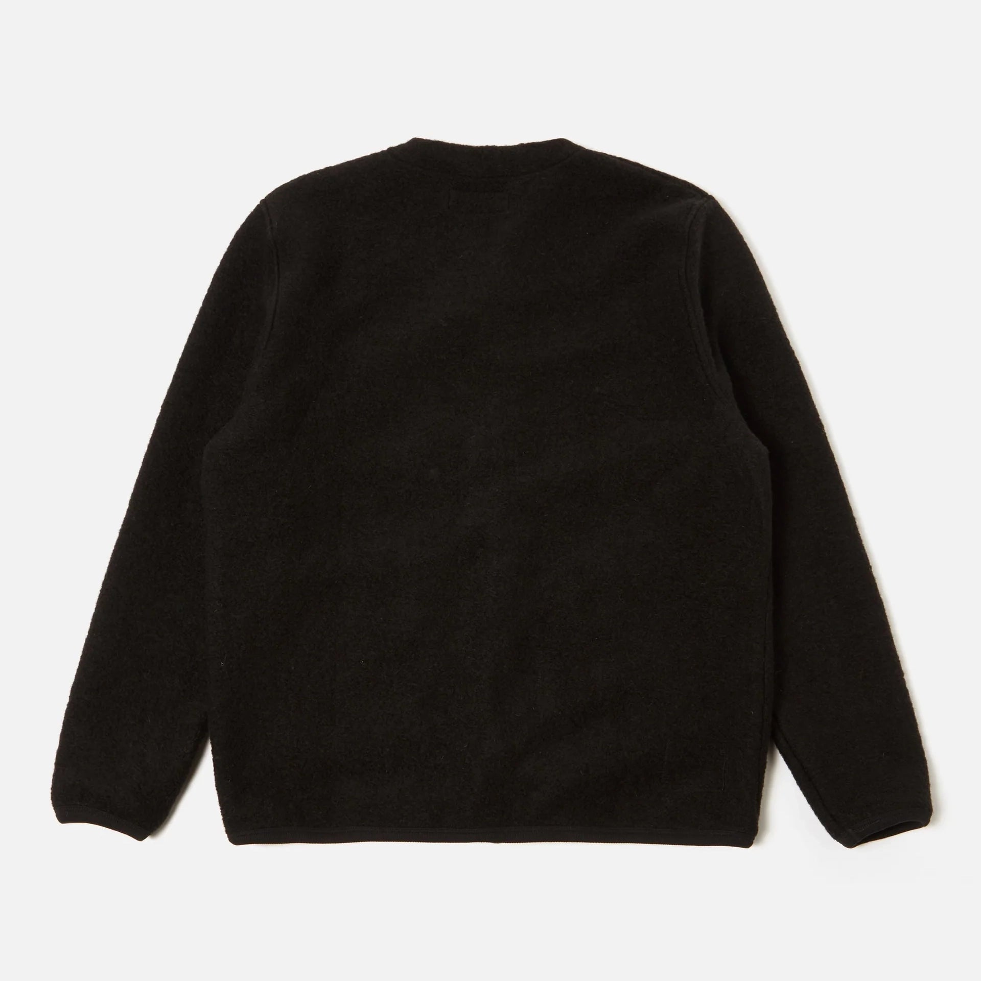 Cardigan - Black Wool Fleece