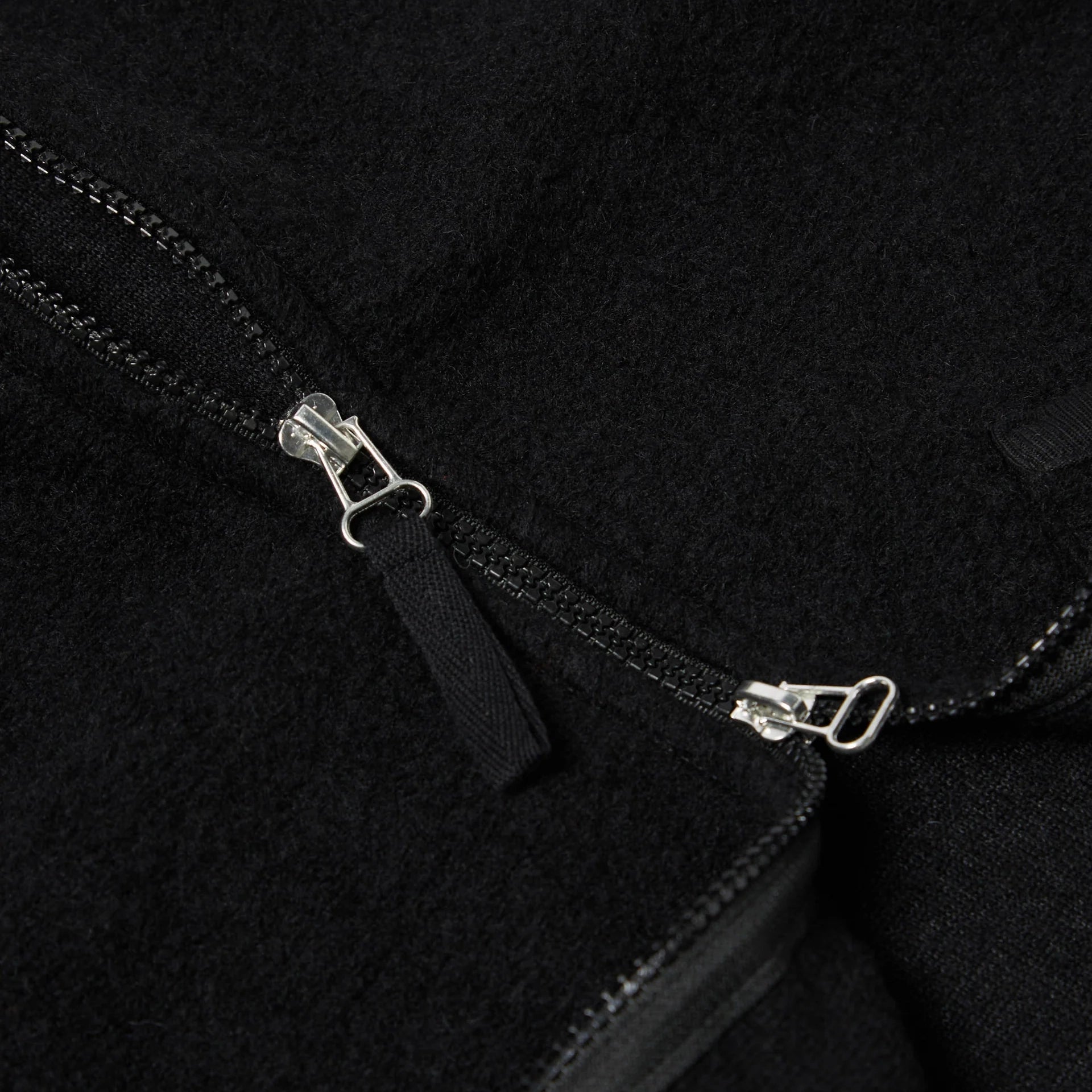 Zip Waistcoat - Black Wool Fleece