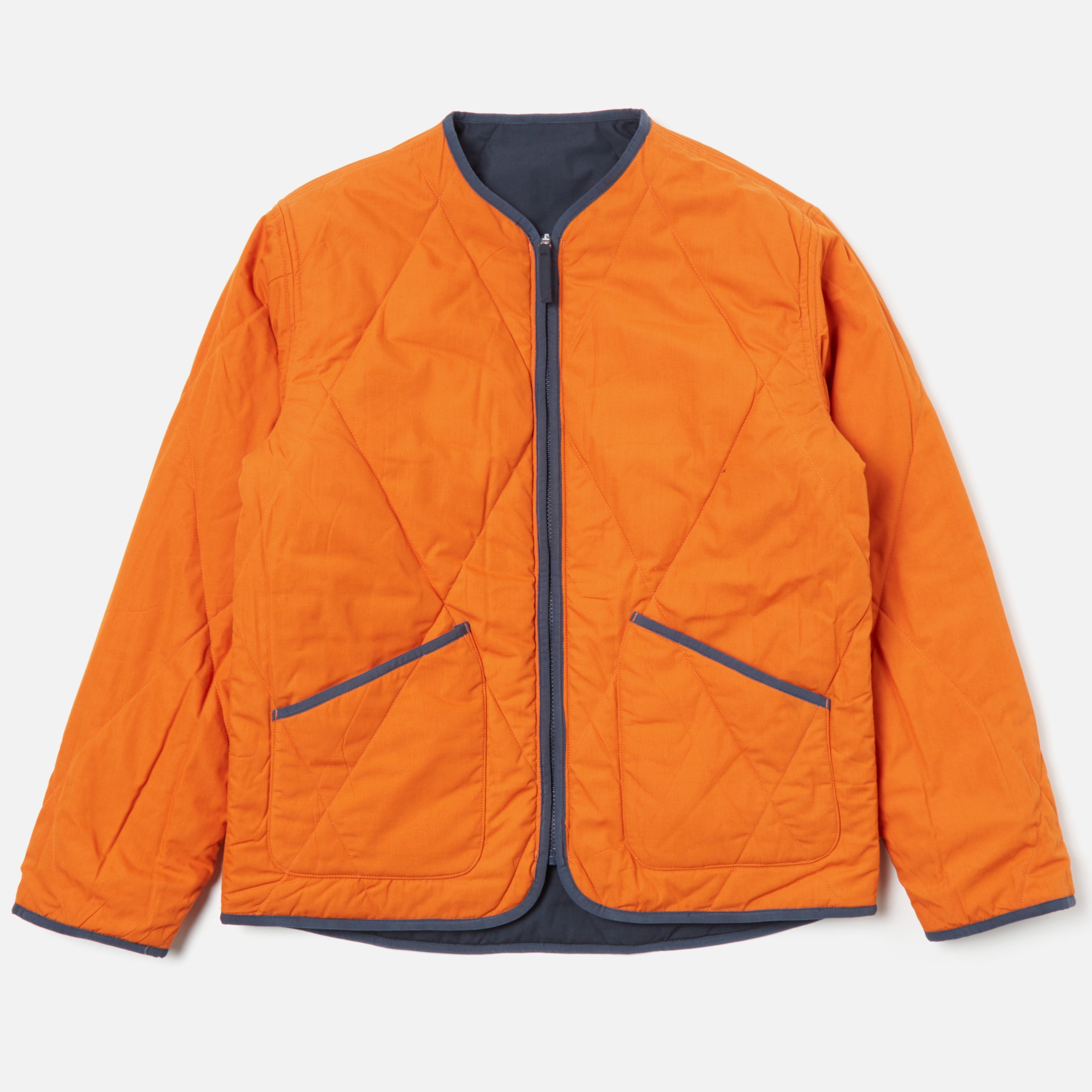 Reversible Military Liner Jacket - Navy/Orange Poly Tech