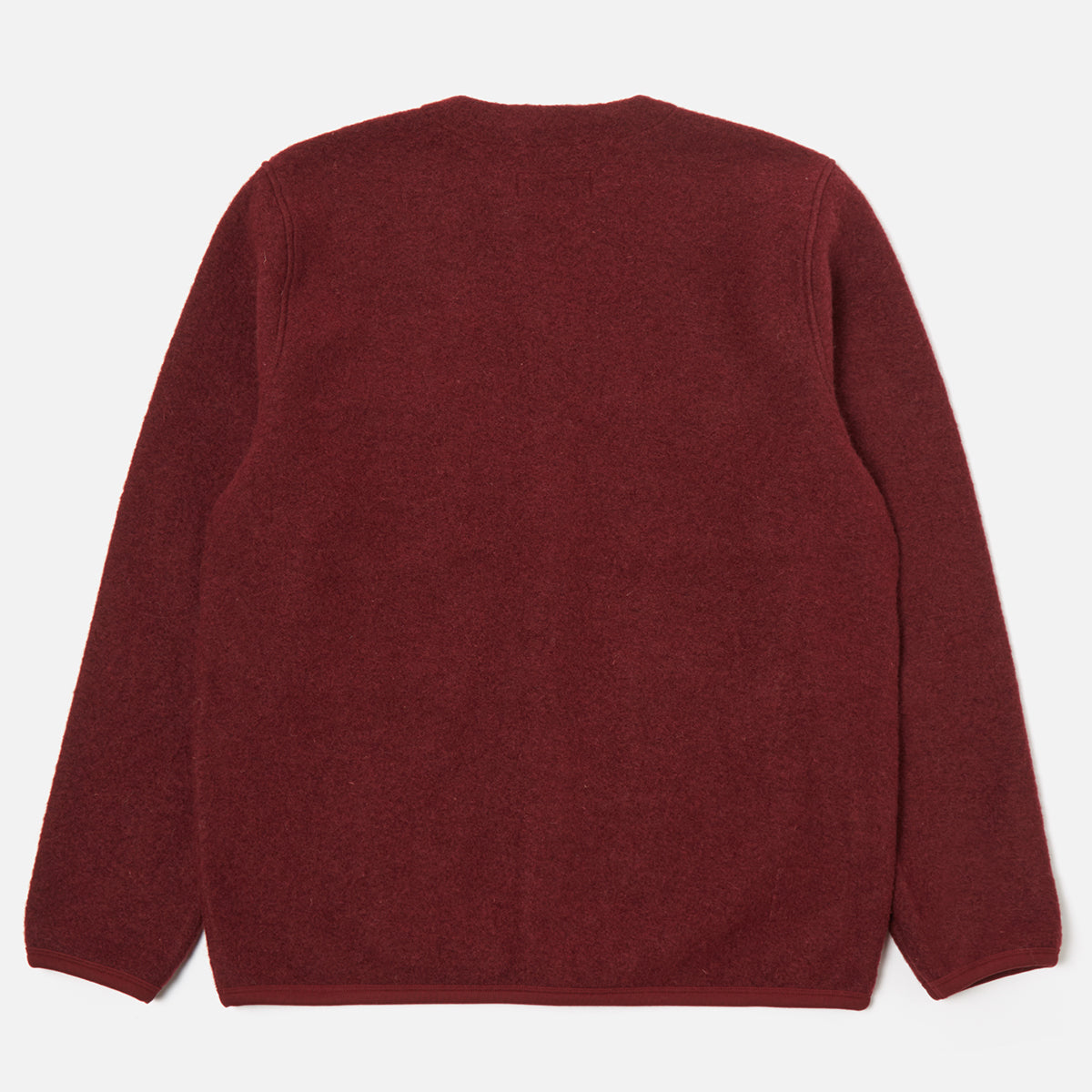 Cardigan - Deep Red Wool Fleece