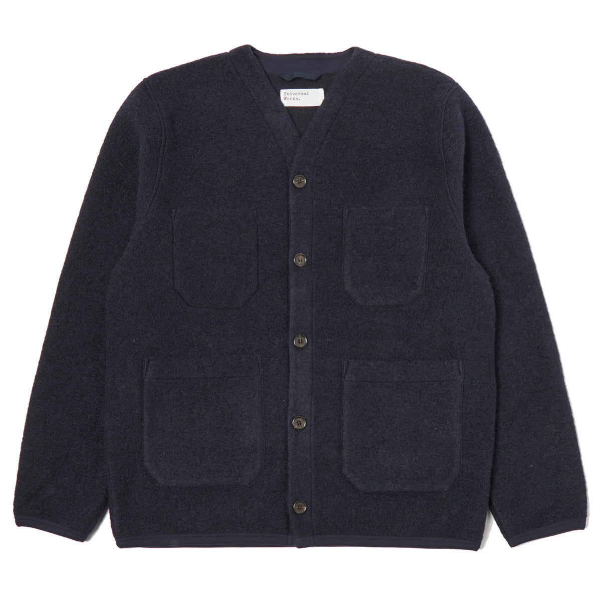 Cardigan - Navy Wool Fleece